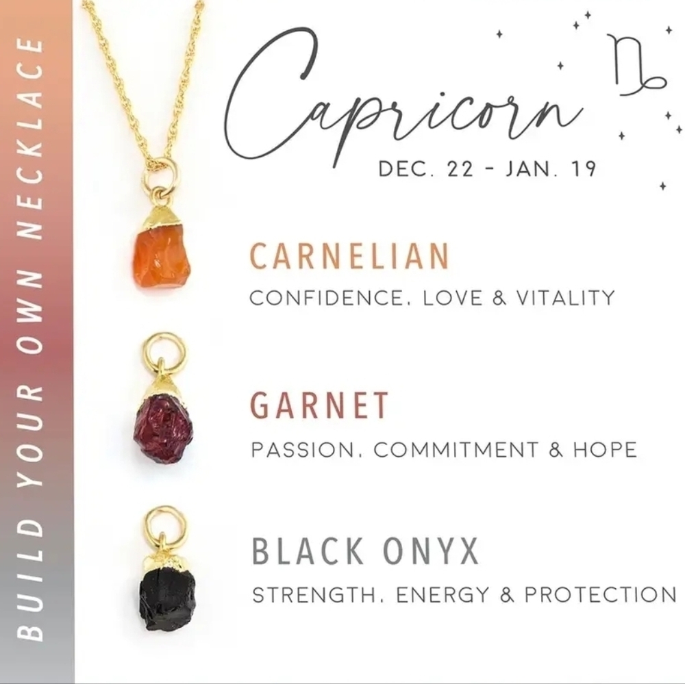 3 Crystal Capricorn Birthstone Necklace